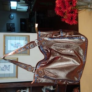 NWOT ASHRO Metallic Bronze w/ Royal Blue Grommets